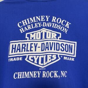 Harley Davidson Motorcycles 4XL Long Sleeve Blue Chimney Rock North Carolina NC